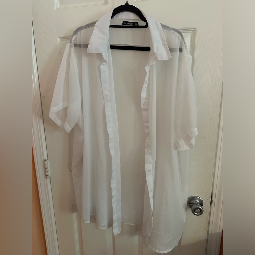 Sheer oversized button down/dress